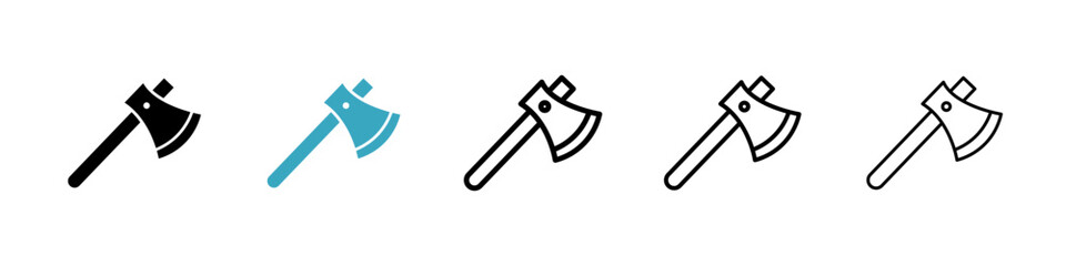 Axe icons in Multiple Styles Set. Vector Illustration