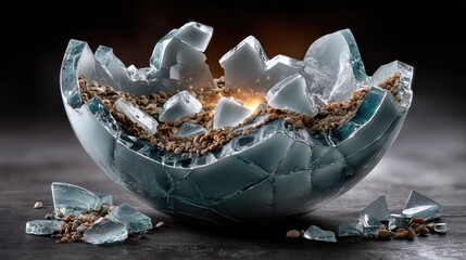 Shattered glass sphere