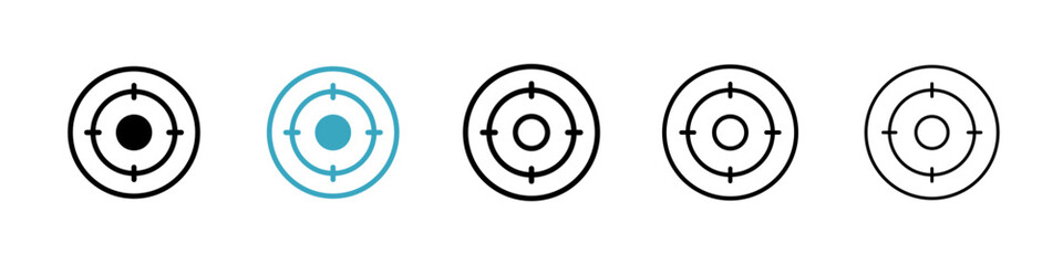 Aim icons in Multiple Styles Set. Vector Illustration