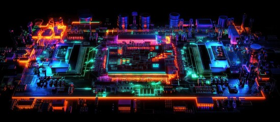 Fototapeta premium Colorful Circuit Board Abstract.