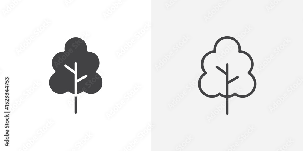 Poster tree icon vector symbol for mobile apps and website ui designs.