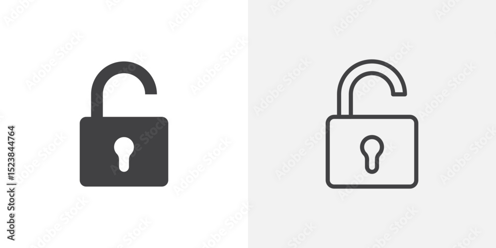 Wall mural unblocked icon vector symbol for mobile apps and website ui designs.