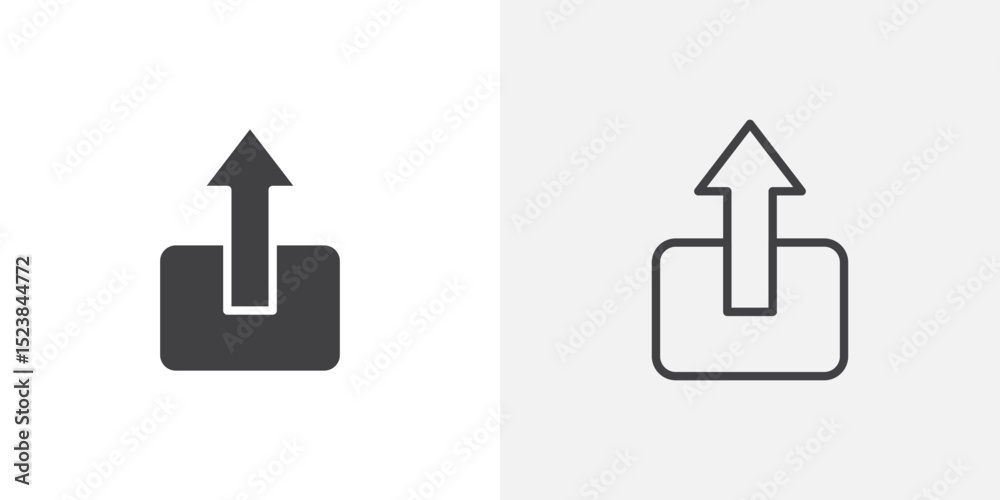 Poster upload icon vector symbol for mobile apps and website ui designs.