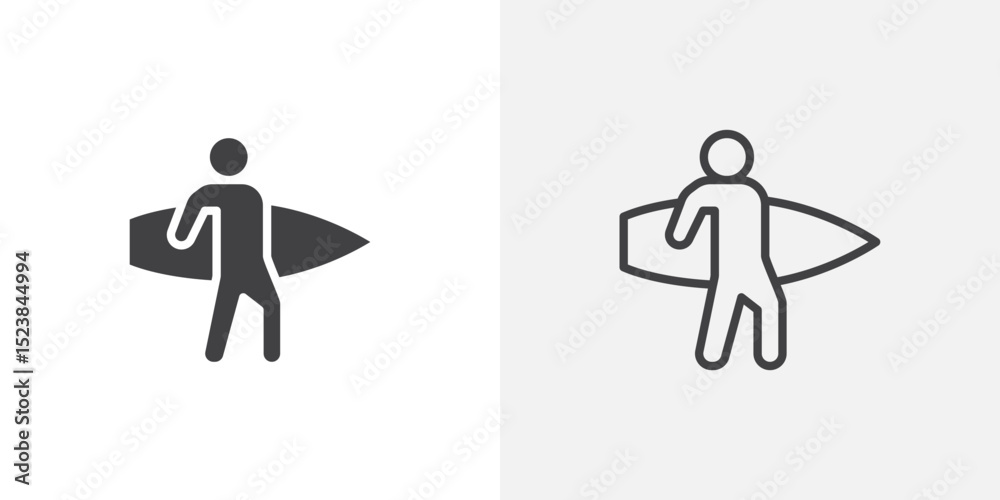 Poster surfer icon vector symbol for mobile apps and website ui designs.