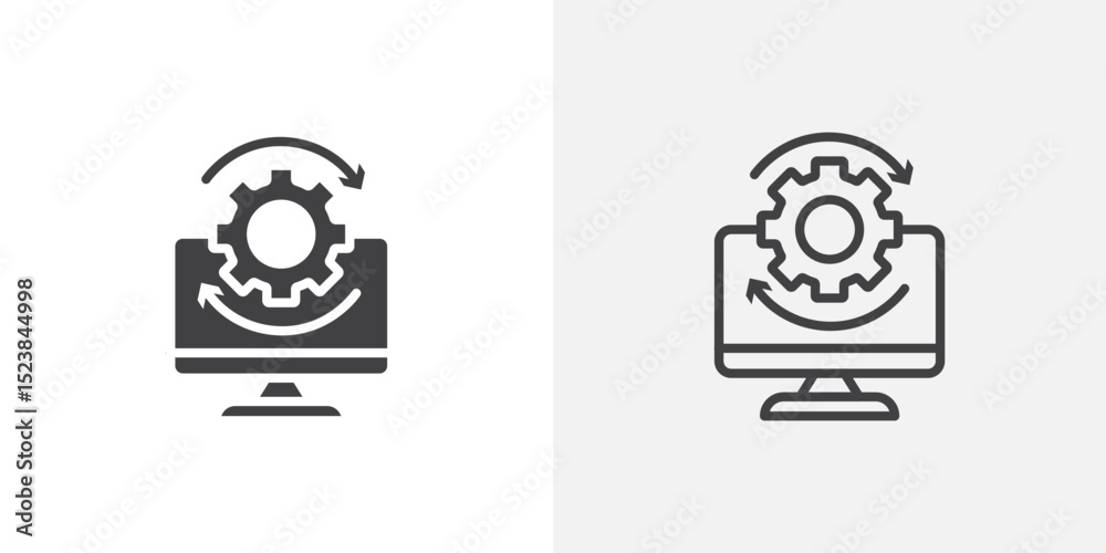 Poster system update icon vector symbol for mobile apps and website ui designs.