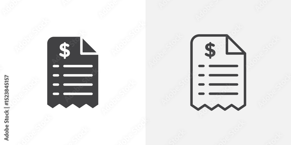Wall mural receipt icon vector symbol for mobile apps and website ui designs.