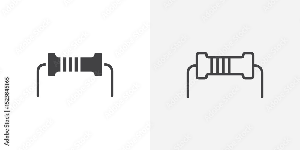 Fototapete resistor icon vector symbol for mobile apps and website ui designs.