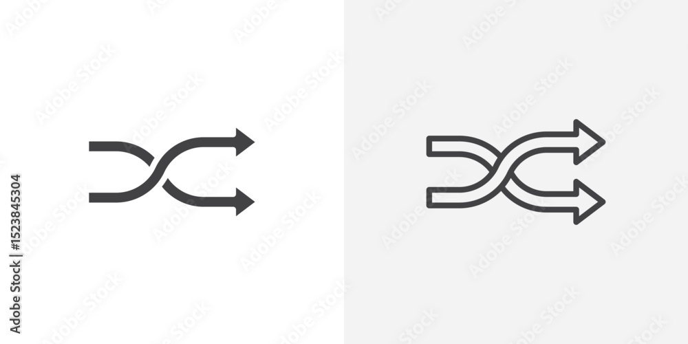 Poster shuffle icon vector symbol for mobile apps and website ui designs.