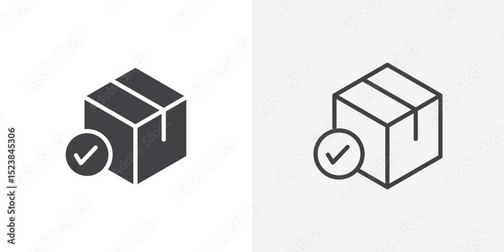 Wall mural package icon vector symbol for mobile apps and website ui designs.