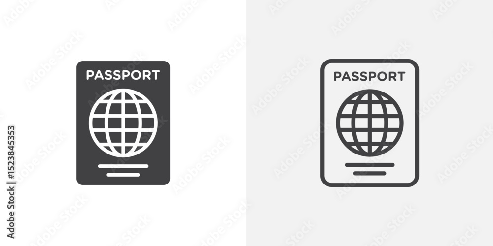 Poster passport icon vector symbol for mobile apps and website ui designs.