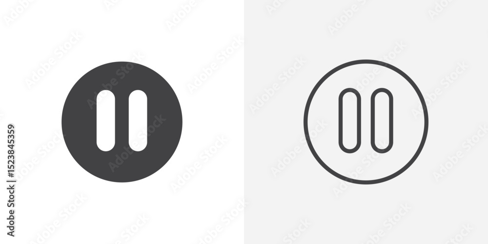 Poster pause icon vector symbol for mobile apps and website ui designs.