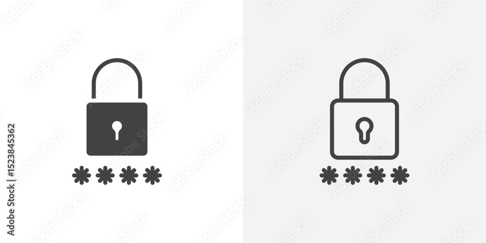 Poster password icon vector symbol for mobile apps and website ui designs.