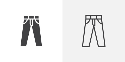 Pants icon vector symbol for mobile apps and website UI designs.