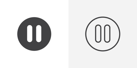 Pause icon vector symbol for mobile apps and website UI designs.