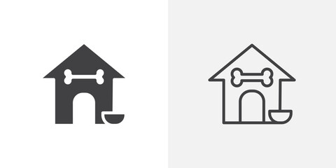 Pet house icon vector symbol for mobile apps and website UI designs.