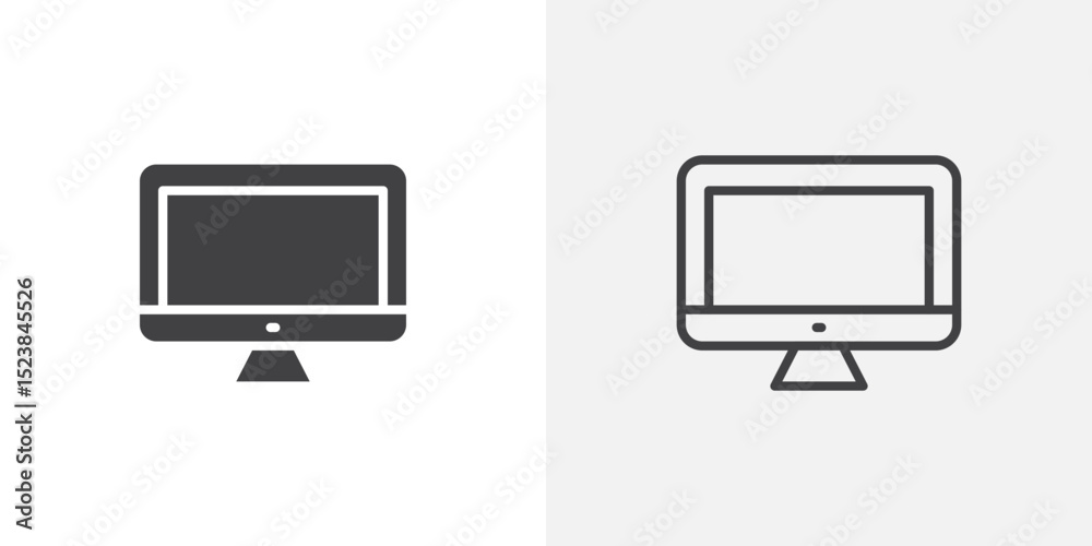 Poster monitor icon vector symbol for mobile apps and website ui designs.