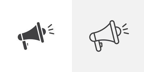Megaphone icon vector symbol for mobile apps and website UI designs.