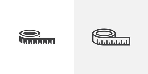 Meter tape icon vector symbol for mobile apps and website UI designs.