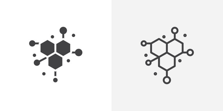 Molecule icon vector symbol for mobile apps and website UI designs.