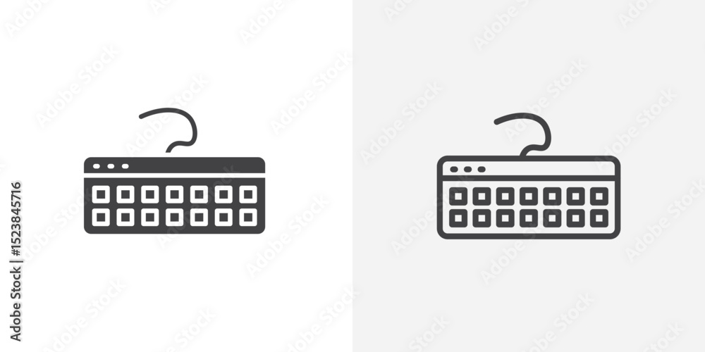 Poster keyboard icon vector symbol for mobile apps and website ui designs.