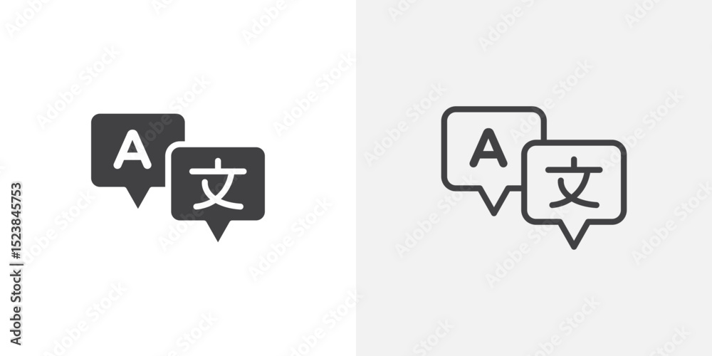 Poster language icon vector symbol for mobile apps and website ui designs.