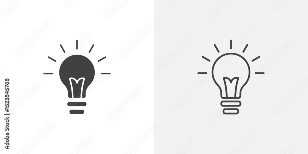 Poster lightbulb icon vector symbol for mobile apps and website ui designs.