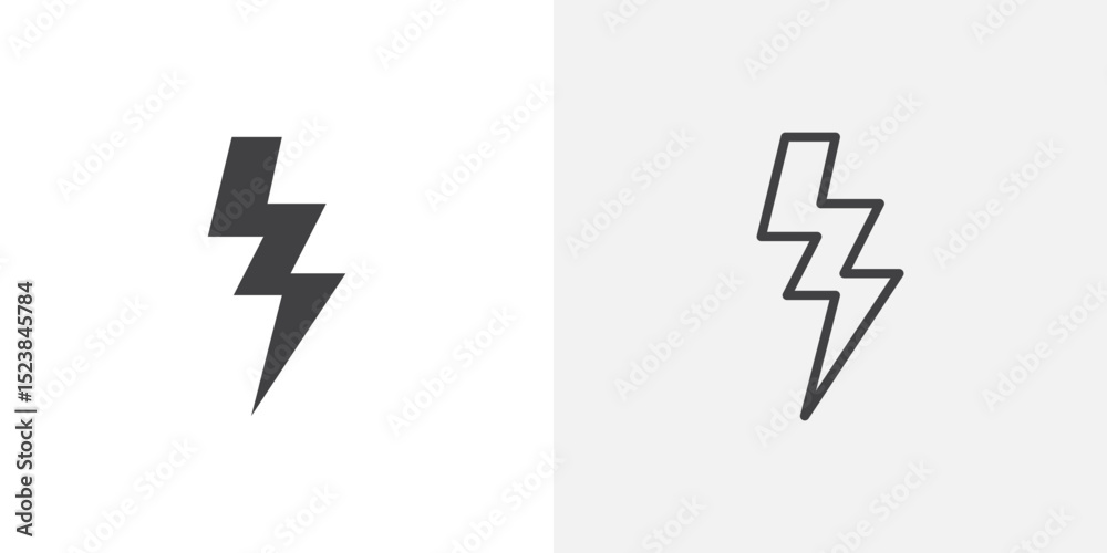 Poster lightning bolt icon vector symbol for mobile apps and website ui designs.