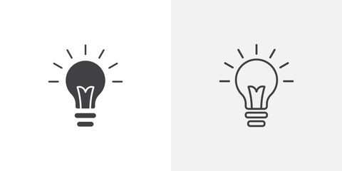 Lightbulb icon vector symbol for mobile apps and website UI designs.