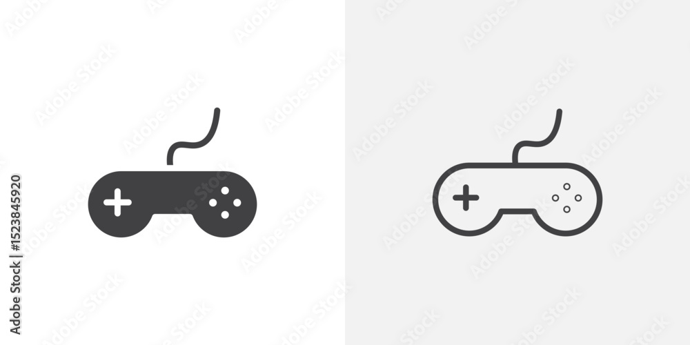 Poster gaming controller icon vector symbol for mobile apps and website ui designs.
