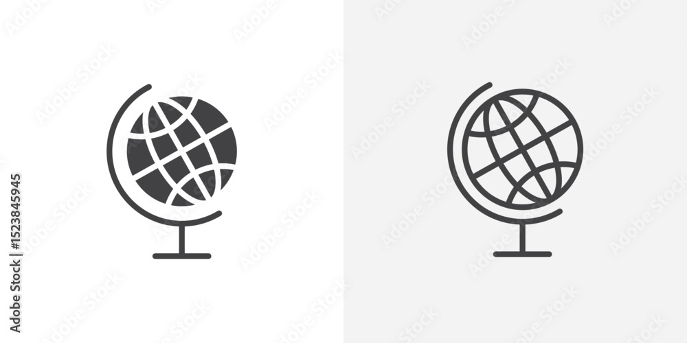 Poster globe icon vector symbol for mobile apps and website ui designs.