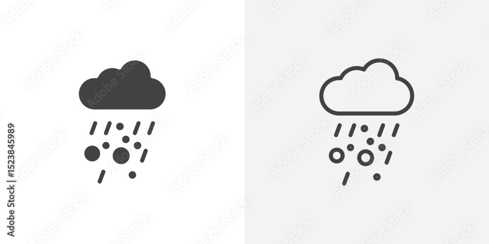 Poster hail icon vector symbol for mobile apps and website ui designs.