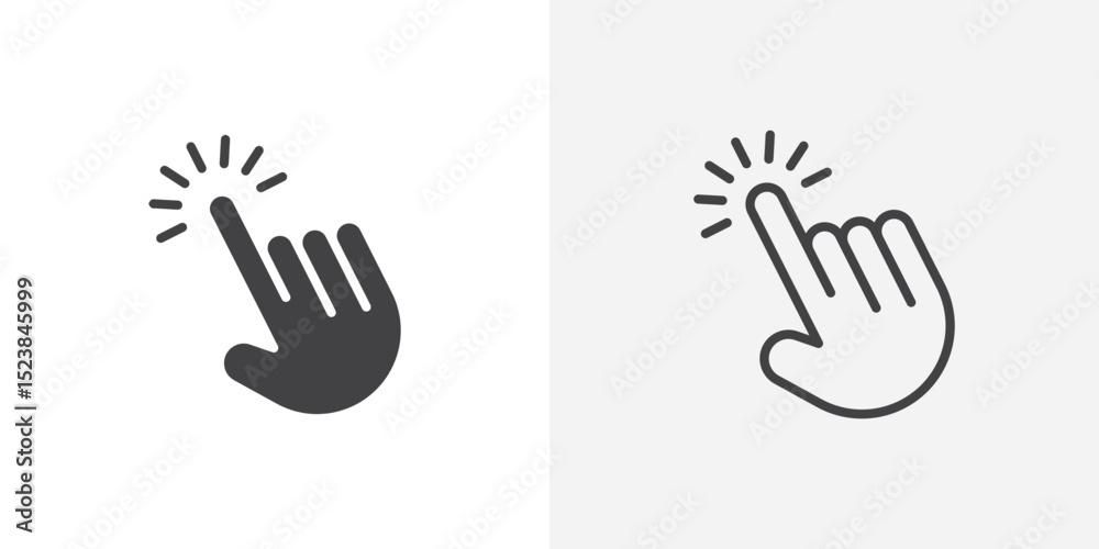 Poster hand pointer icon vector symbol for mobile apps and website ui designs.