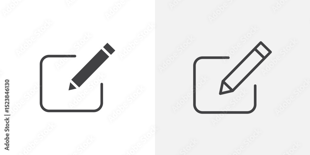 Poster edit button icon vector symbol for mobile apps and website ui designs.