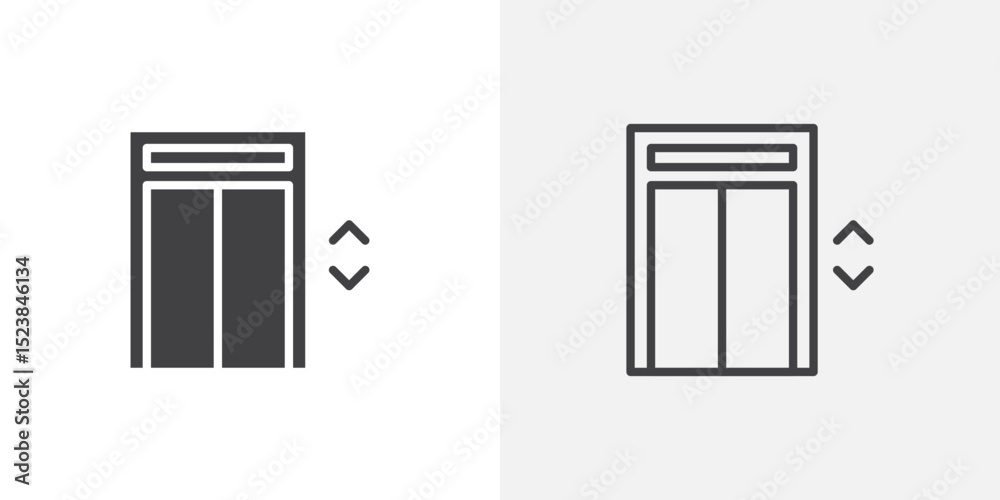 Poster elevator icon vector symbol for mobile apps and website ui designs.