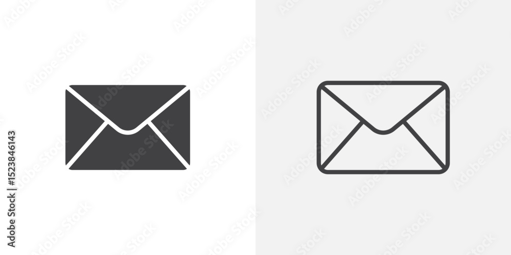 Poster envelope icon vector symbol for mobile apps and website ui designs.