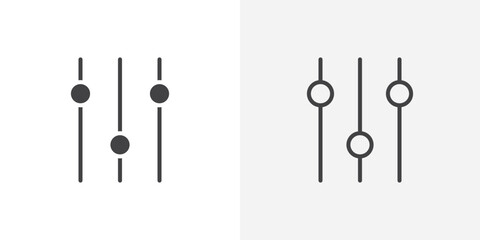 Equalizer icon vector symbol for mobile apps and website UI designs.