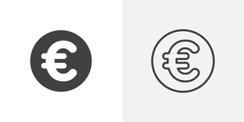 Euro icon vector symbol for mobile apps and website UI designs.