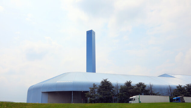 Bresica, BS, Italy - June 4, 2025: 
 combined heat and power generator called TERMOVALORIZZATORE di Brescia