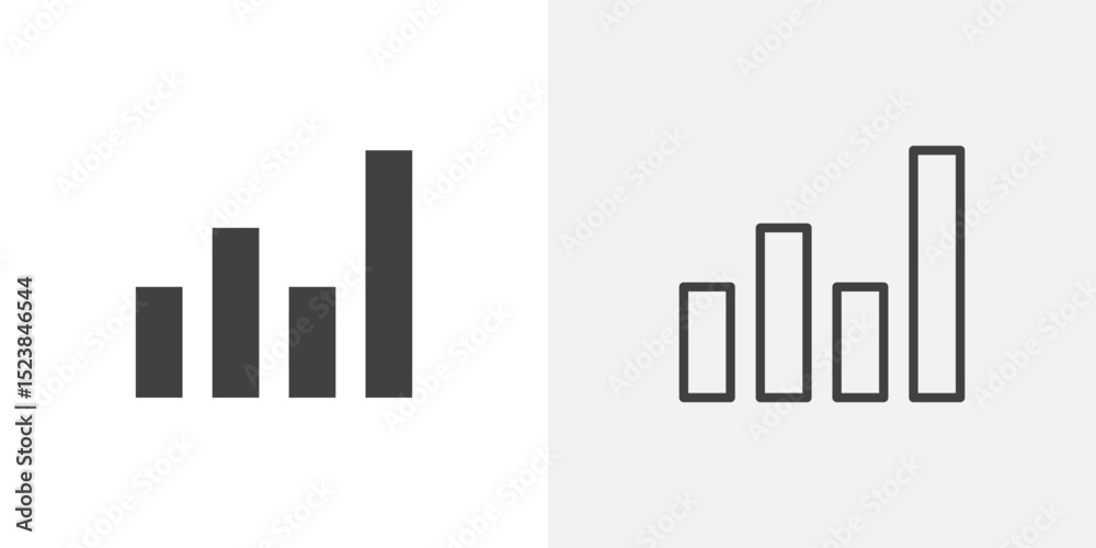 Poster bar chart icon vector symbol for mobile apps and website ui designs.
