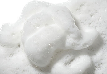 Obraz premium Close up of White Soap Foam Bubbles Isolated on Black Background 