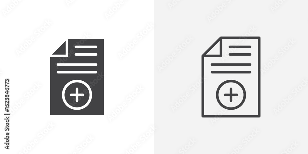 Poster add document icon vector symbol for mobile apps and website ui designs.