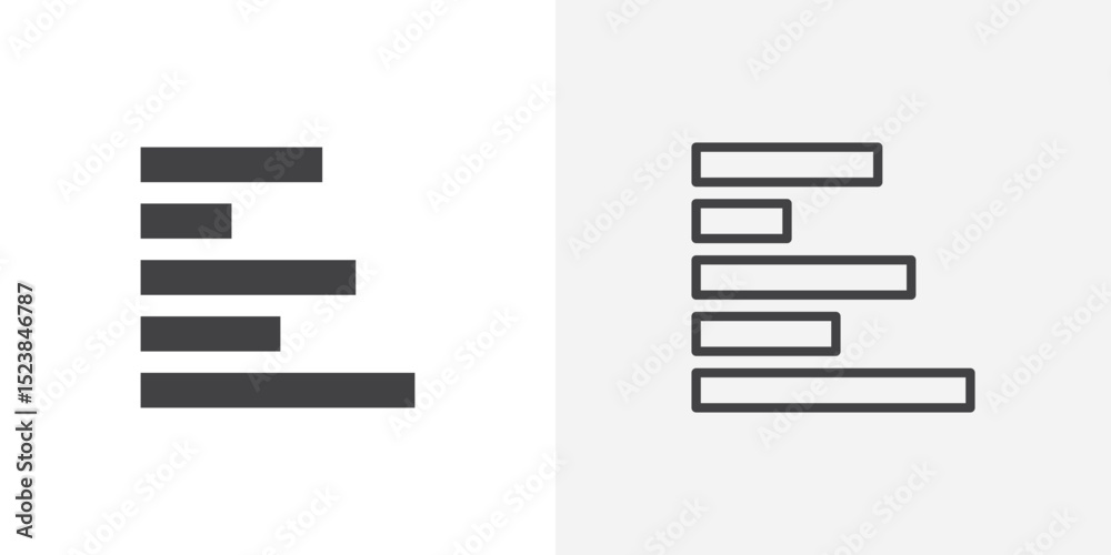 Poster align left icon vector symbol for mobile apps and website ui designs.