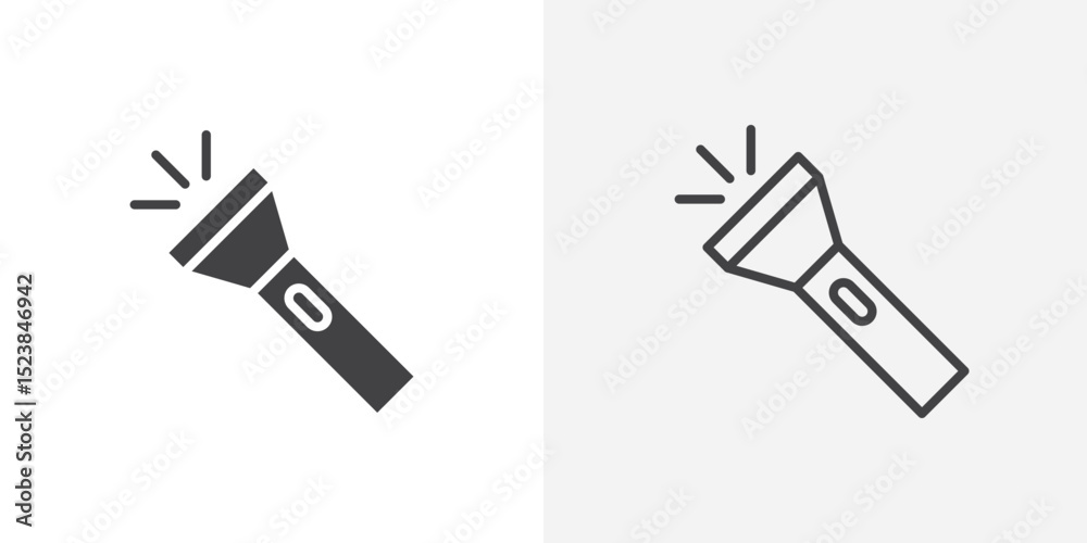 Poster flashlight icon vector symbol for mobile apps and website ui designs.