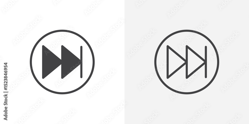 Poster fast forward icon vector symbol for mobile apps and website ui designs.