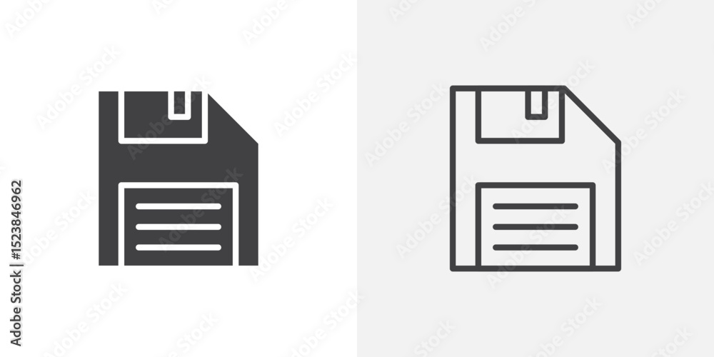 Poster floppy disk icon vector symbol for mobile apps and website ui designs.