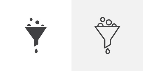 Funnel icon vector symbol for mobile apps and website UI designs.
