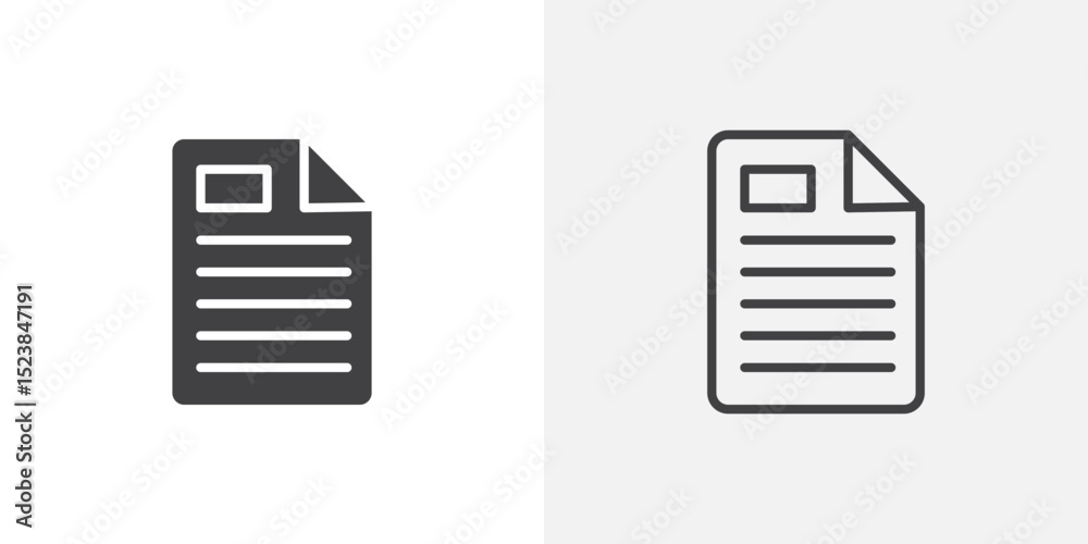 Poster document icon vector symbol for mobile apps and website ui designs.