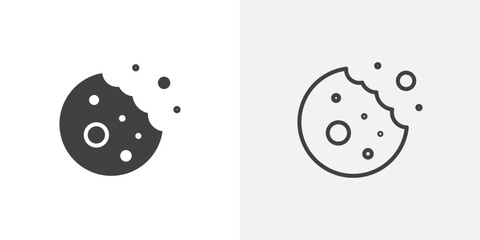 Cookie icon vector symbol for mobile apps and website UI designs.