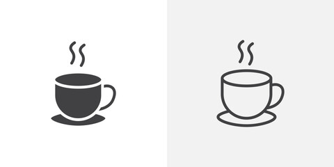 Coffee icon vector symbol for mobile apps and website UI designs.