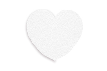 Isolated white paper heart shape on transparent background. Valentine's Day. Red heart with shadow. Love. Illustration